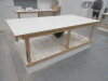 3 X TIMBER MOBILE WORKBENCHES