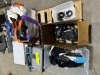 BULK PALLET OF ITEMS: 1 X BRILLIANT BASICS COMPACT DIGITAL MICROWAVE MODEL: EM720CRL (F)-PM. 1 X BOX OF AIR LOCKER BRANDED VARIOUS SIZED RESISTANCE BANDS.1 X BROTHER PRINTER MODEL #HL-L2305W. 1 X BOX OF TRAINING CONES. CLAMPS. AND BELTS. 1 X MAKITA 18V CO - 2