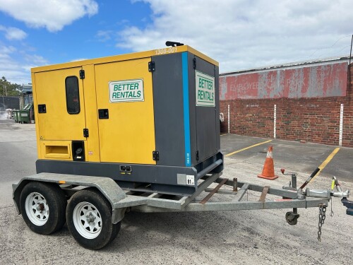 2017 ATLAS COPCO TRAILER MOUNTED DIESEL POWERED GENERATOR. 60KVA.