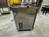 HOSHIZAKI UNDER COUNTER FREEZER. TWO DOOR. MODEL: FTC-150MNA. SERIAL: G00878C. 230 VOLT. STAINLESS STEEL. FOUR WIRE SHELVES. NOTE: RUST MARKS AT RIGHT HAND SIDE ON TOP AND ON RIGHT HAND SIDE ON BOTTOM. ON CASTORS. APPROX: 1500MM (W) X 600MM (D) X 800MM (H - 4