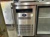 SANDEN INTERCOOL REFRIGERATED SHOWCASE. MODEL: SPC-1206. SERIAL: SPC 1206C-190200002. 220-240 VOLT. TWO DOOR. STAINLESS STEEL. ON CASTORS. TWO WIRE SHELVES. APPROX: 1200MM (W) X 600MM (D) X 850MM (H). - 5