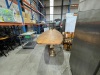 TIMBER TOP TABLE/ISLAND WITH ANTIQUE INDUSTRIAL METAL STAND. APPROX: 2400MM X 900MM X 930MM (H). - 3