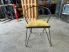 6 X METAL AND FABRIC CHAIRS. POWDER COATED FRAME. FABRIC SEAT. MINOR MARKS AND SCRATCHES. APPROX: 500MM (W) X 450MM (D) X 790MM (H). - 2