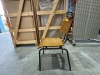 4 X TIMBER AND METAL CHAIRS. MINOR MARKS AND SCRATCHES. ADJUSTABLE BACKREST. APPROX: 430MM (W) X 500MM (D) X 800MM (H). - 3