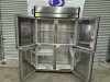 1 X COMMERCIAL UPRIGHT FREEZER. STAINLESS STEEL 4 DOOR . FITTED WITH SELF CONTAINED MOTOR. MAKE AND MODEL NOT VISIBLE. - 2