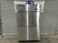1 X COMMERCIAL BEST TOP UPRIGHT FREEZER. STAINLESS STEEL 4 DOOR. 1010 LITRE CAPACITY. MODEL CFT48-4. FITTED WITH SELF CONTAINED MOTOR.