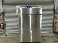 1 X BEST TOP UPRIGHT COMMERCIAL REFRIGERATOR. STAINLESS STEEL 4 DOOR. MODEL CFT48-4. 1010 LITRE. FITTED WITH SELF CONTAINED MOTOR.