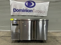 1 X 2022 QUIPWELL UNDER BENCH FREEZER. STAINLESS STEEL 2 DOOR. MODEL WC1278. SERIAL NUMBER YPF9027SAU2100322081200070008 .FITTED WITH ELF CONTAINED MOTOR. 1200 W X 700 D X 850 H.
