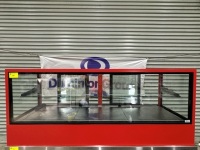 1 X FESTIVE COMMERCIAL CAKE DISPLAYREFRIGERATOR. MODEL DCC18. SERIAL NUMBER 22325. RED POWDER COATED FRAME WITH GLASS TOP AND SIDES. FITTED WITH SELF CONTAINED MOTOR. 1770 W X 640 D X 730 H.