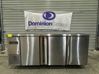 1 X 2022 QUIPWELL MOBILE UNDER BENCH FREEZER.STAINLESS STEEL 3 DOOR. MODEL WC1878. SERIAL NUMBER YPF9047SAU2100321122200070015 . FITTED WITH SELF CONTAINED MOTOR. 1800 W X 700 D X 850 H.