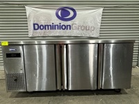 1 X 2022 QUIPWELL MOBILE UNDER BENCH FREEZER. STAINLESS STEEL 3 DOOR. MODEL WC1278. SERIAL NUMBER YPF9027SAU210032208170070007. FITTED WITH SELF CONTAINED MOTOR. 1200 W X 700 D X 850 H.