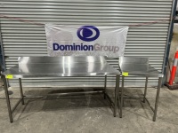 1 X STAINLESS STEEL PREPARATION BENCH. 1900 W X 840 D X 900 H. SPLASHBACK 150 H. 1 X STAINLESS STEEL PREPARATION BENCH.650 W X 840 D X 900 H. SPLASHBACK 150 H.