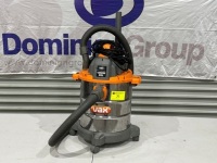 1 X VAX VACUUM CLEANER WITH ATTACHMENTS. 1250 WATT. 20 LITRE DRUM. MODEL VX40. SERIAL NUMBER 22-28-0852.