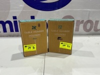 20 X RINKIT TABLE NUMBER HOLDERS. 20CM HIGH. SILVER.
