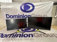 1 X 2021 SAMSUNG 28 INCH MONITOR. MODEL U28R55UQE. FLICLKER FREE. PICTURE IN PICTURE. 16.9 ASPECT RATIO. 178 DEGREE VIEWING ANGLE. 1 X SAMSUNG 32 INCH MONITOR. 4K LCD. MODEL U32J590UQE. FLICKER FREE. PICTURE IN PICTURE. 16.9 ASPECT RATIO. WITH POWER CORD.