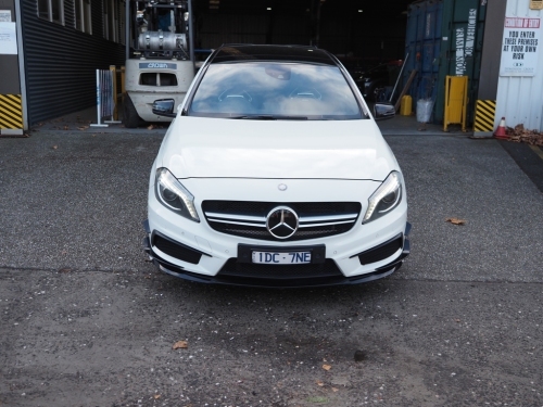04/2014 (BUILD) 06/2014 (COMPLIED) MERCEDES BENZ AMG A45 4MATIC HATCHBACK. POWERED BY A 2.0L TURBO CHARGED PETROL ENGINE. AUTOMATIC TRANSMISSION. REGO: 1DC7NE. ODOMETER: 171419 (SHOWING). VIN: WDD1760522J275845. ENG: 13398080012286. FULL ELECTRICS. LEATHE